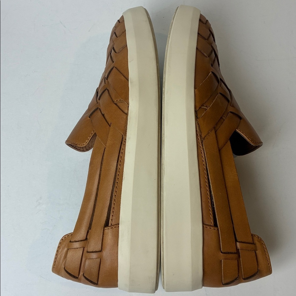 Frye Brea Huarache Woven Sneaker Slip On Loafer Tan Leather Weave Women Sz 7.5 - Picture 11 of 16